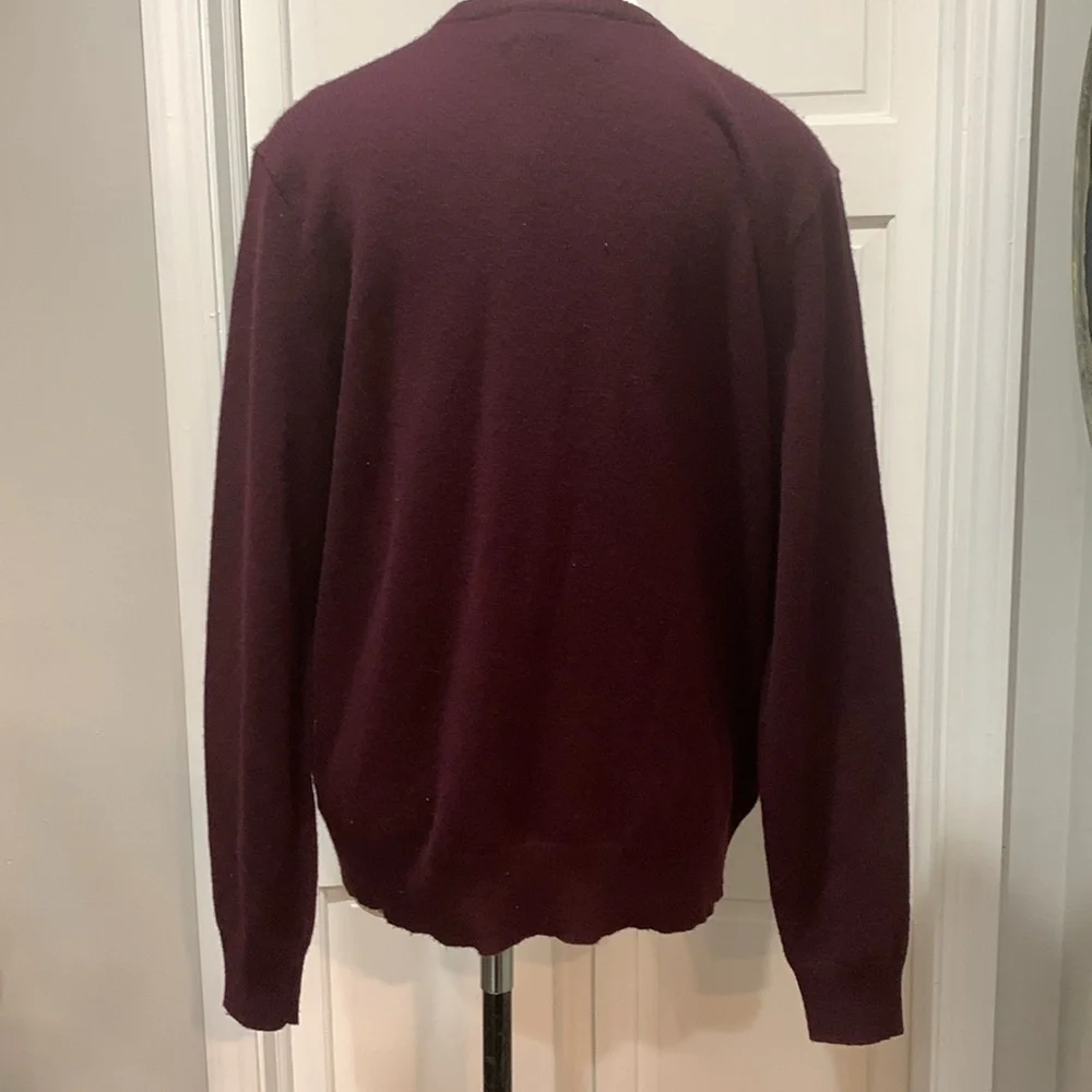 Polo by Ralph Lauren sz M plum colored v neck 100% lambswool sweater